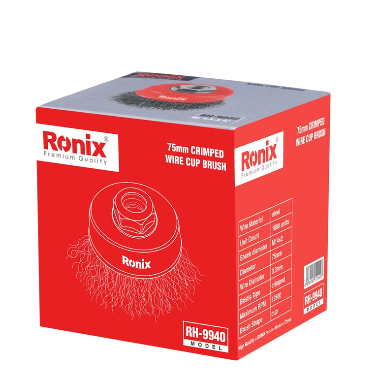 [RX-RH-9940] Ronix Gewellte Topfbürste 75 mm