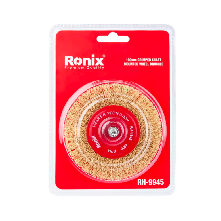 [RX-RH-9945] Ronix Gewellte Radbürste mit Welle 100 mm