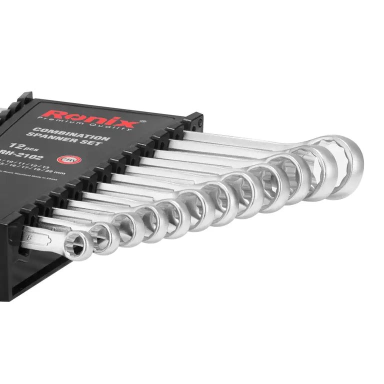 Ronix RH-2102 – Ring-Maulschlüssel-Satz (12-teilig)