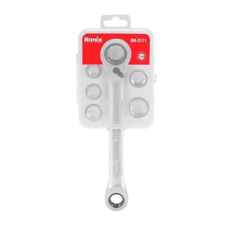 Ronix RH-2171 – 7-teiliger Satz reversible Ratschenschlüssel mit Doppelmaul