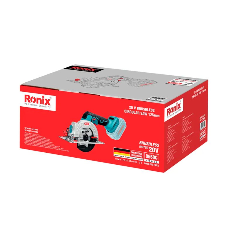 Ronix Bürstenlose Akku-Handkreissäge 20 V 125 mm(ohne Akku und Ladegerät)